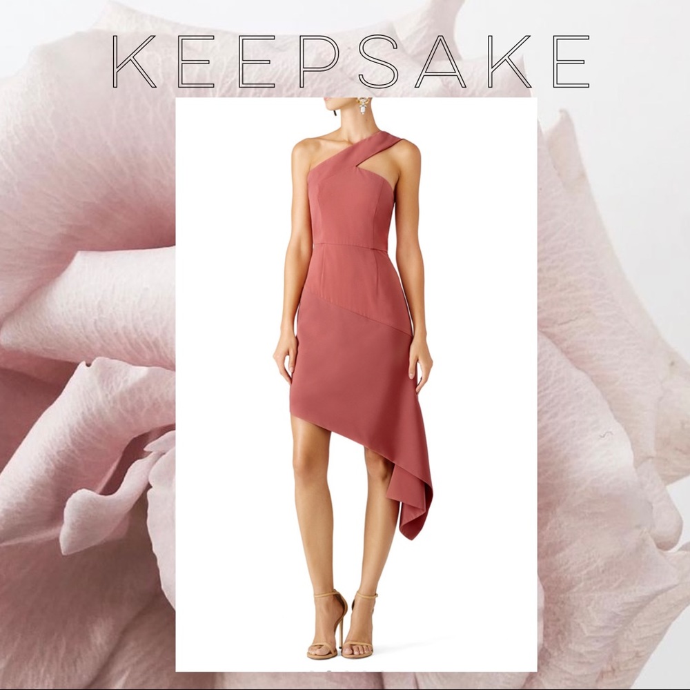 KEEPSAKE Pink Asymmetrical Hem Sheath M